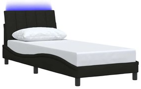 Σκελετός Κρεβατιού Χωρίς Στρώμα Μαύρο 90x200 εκ. Υφασμάτινο - Μαύρο