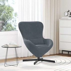 vidaXL Κάθισμα-αυγό Σκούρο Γκρι 63 x 73 x 90 εκ Βελούδο