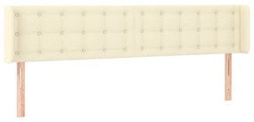 vidaXL Κεφαλάρι με Πτερύγια Κρεμ 163x16x78/88 εκ. Συνθετικό Δέρμα