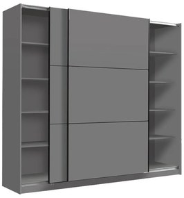 Ντουλάπα Sierra 220 Γκρί 217x62.5x210 εκ. 217x62.5x210 εκ.
