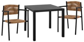 ΣΕΤ ΤΡΑΠΕΖΑΡΙΑ 3ΤΜΧ ΤΡΑΠΕΖΙ ΑΛΟΥΜΙΝΙΟΥ 80X80 &amp; ΠΟΛΥΘΡΟΝΕΣ ΑΝΘΡΑΚΙ HM11438