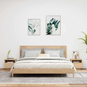 vidaXL Κομοδίνα με Φώτα LED 2 τεμ. Sonoma Δρυς 40 x 39 x 37 εκ.