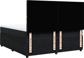 vidaXL Κρεβάτι Boxspring με Στρώμα Μαύρο 200x200 εκ. Βελούδινο
