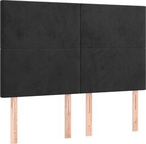 vidaXL Κεφαλάρι Μαύρο Βελούδινο 144x5x118/128 εκ.