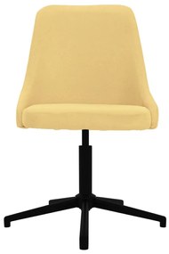 Καρέκλα Τραπεζαρίας Περιστρεφόμενη Κίτρινη Υφασμάτινη - Κίτρινο