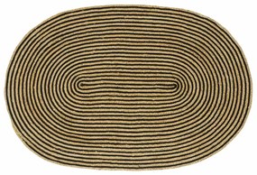 vidaXL Χαλί Φυσικό και Μαύρο 122 x 183 cm Γιούτα