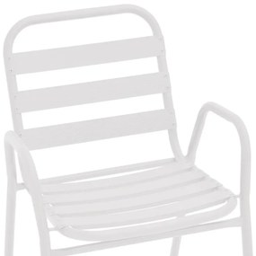 Καρέκλα - Πολυθρόνα Sussie στοιβαζόμενη λευκό μέταλλο με φέτες αλουμινίου 45x62x76 εκ. 45x62x76 εκ.