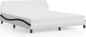 vidaXL Πλαίσιο Κρεβατιού Dover Λευκό/Μαύρο 180x200εκ.Συνθ. Δέρμα