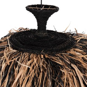 Φωτιστικό Οροφής ORDEM C4716 Ίνες Sisal &amp; Μπανάνας Μαύρο - Φυσικό Φ60 εκ. 60x60x50 εκ.
