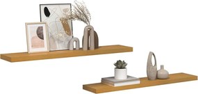 vidaXL Ράφι Τοίχου 2 pcs Μπεζ 120 x 23,5 x 4 εκ Επεξεργασμένο ξύλο