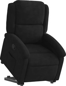 vidaXL Πολυθρόνα Ανακλινόμενη με Ανύψωση Μαύρο Βελούδινη