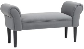 HOMCOM Παγκάκι, Τραπεζάκι κρεβατοκάμαρας, στιβαρή κατασκευή, μαλακή επένδυση, 102x36x51 cm, Γκρι