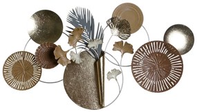 Διακοσμητική Φιγούρα DKD Home Decor 90 x 8,3 x 49 cm Γκρι Χρυσό Χαλκός Κύκλους