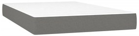 vidaXL Κρεβάτι Boxspring με Στρώμα &amp; LED Σκ.Γκρι 120x200 εκ Υφασμάτινο