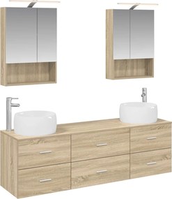 vidaXL Σετ Επίπλων Μπάνιου 5 pcs Sonoma Δρυς