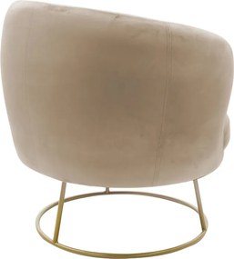 Πολυθρόνα Rony pakoworld βελούδο μπεζ-χρυσό 78x75x82εκ