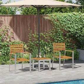 vidaXL Σέτ φαγητού για κήπο 3 pcs Καφέ Στερεό Ξύλο Ακακίας