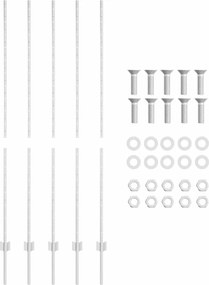 vidaXL Στύλος Περιφράξεων 5 pcs Ασημί 150 cm Ατσάλι
