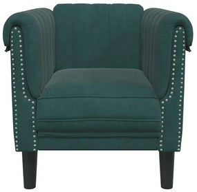 vidaXL Πολυθρόνα Σκούρο Πράσινο Βελούδινη