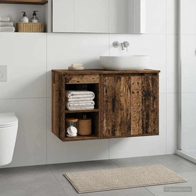 vidaXL Ντουλάπι Μπάνιου Παλαιωμένο ξύλο 30 x 44,5 x 50 εκ.