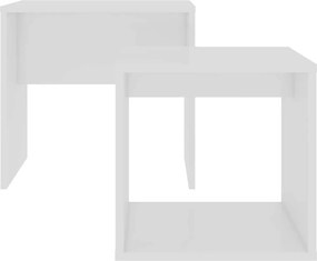 vidaXL Σετ Τραπεζάκια Σαλονιού Λευκά 48 x 30 x 45 εκ. από Επεξ. Ξύλο