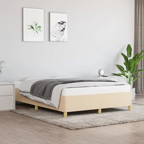 vidaXL Σκελετός Κρεβατιού Χωρίς Στρώμα Κρεμ 140x190 εκ. Υφασμάτινο