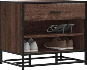 vidaXL Παγκάκι παπουτσιών καφέ δρυς 60x40x53,5 cm
