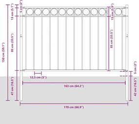 vidaXL Φράχτες ASSEN 1,81 x 1,2 μ Ατσάλι