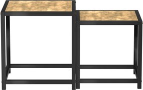 vidaXL Τραπεζάκια 2 τεμ. Μαύρο / Κίτρινο από MDF