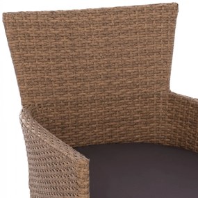Καρέκλα - Πολυθρόνα NISHA C5684.02 Μεταλλική με Wicker Καφέ - Μόκα &amp; Μαξιλάρι 58x60x87 εκ. 58x60x87 εκ.