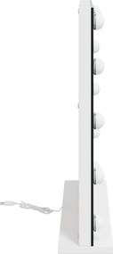 vidaXL Καθρέφτης Vanity LED Λευκό 50 x 10 x 44 εκ Γυαλί και Χάλυβας