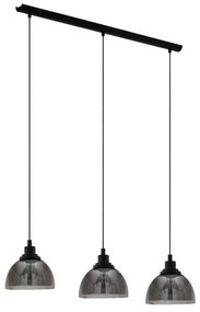 Φωτιστικό Οροφής Ράγα Beleser 98384 Black-Clear Eglo Metal, Glass