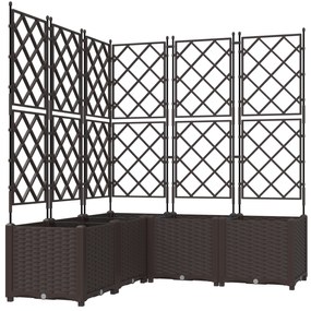 vidaXL Γλάστρα κήπου με πλέγμα 5 τεμ Καφέ 120x120x143 εκ