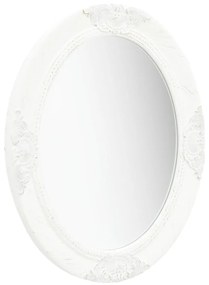 vidaXL Καθρέφτης Τοίχου με Μπαρόκ Στιλ Λευκός 50 x 60 εκ.