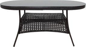 Τραπέζι Cellin pakoworld μέταλλο-pe rattan καφέ 160x80x77εκ