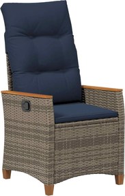 VidaXL Ανακλινόμενη καρέκλα κήπου 2 τμχ. Γκρι και Navy Blue