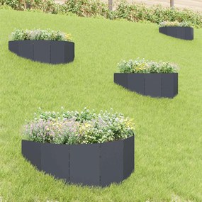 VidaXL Περίγραμμα γκαζόν 4 τμχ. 100 x 45 cm Ατσάλι Ανθρακί