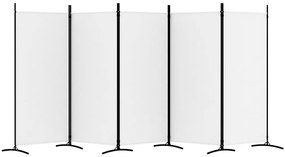 vidaXL Διαχωριστικό Δωματίου με 5 Πάνελ Λευκό 433x180 εκ. από Ύφασμα