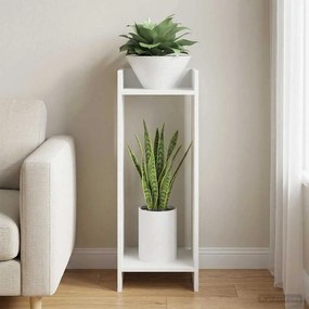vidaXL Βάση φυτών Λευκό 30 x 30 x 80 cm Επεξεργασμένο Ξύλο