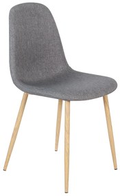 Καρέκλα ArteLibre DAHLIA Γκρι/Φυσικό Ύφασμα/Μέταλλο 50x43x86cm