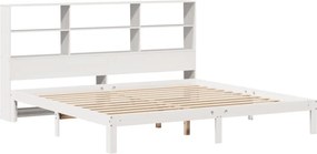 vidaXL Κρεβάτι Βιβλιοθήκη Χωρίς Στρώμα 180x200 εκ Μασίφ Ξύλο Πεύκου