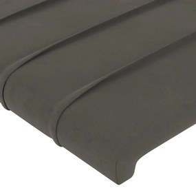 Κεφαλάρι Κρεβατιού LED Σκούρο Γκρι 90x5x118/128 εκ. Βελούδινο - Γκρι