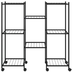 vidaXL Βάση Λουλουδιών με Ρόδες 83 x 25 x 83,5 εκ. Μαύρη Σιδερένια
