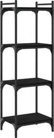 vidaXL Βιβλιοθήκη 4 Επιπέδων Μαύρη 40 x 30 x 120 εκ. από Επεξεργ. Ξύλο