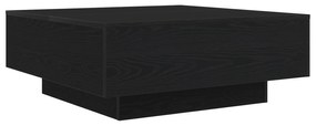 vidaXL Τραπεζάκι σαλονιού με LED φώτα Μαύρο Δρυς 80x80x31 εκ.