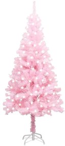 vidaXL Χριστουγεννιάτικο Δέντρο Τεχνητό με LED & Βάση Ροζ 120 εκ. PVC