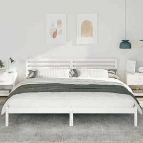 vidaXL Σκελετός Κρεβατιού Λευκό 200 x 210 cm Στερεά ξυλεία πεύκου