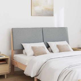 vidaXL Ταπετσαρισμένο κεφαλάρι Ανοιχτό γκρι 140 cm