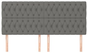 vidaXL Κεφαλάρια Κρεβατιού 4 τεμ. Σκ. Γκρι 100x7x78/88 εκ. Υφασμάτινο