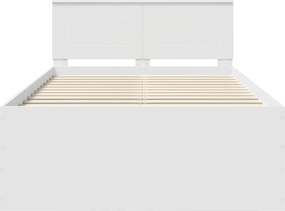 vidaXL Σκελετός Κρεβατιού Λευκό 135 x 190 cm Επεξεργασμένο ξύλο